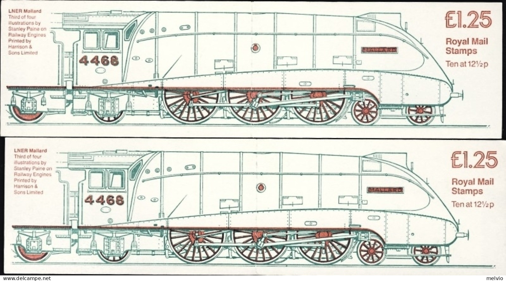 1982-Gran Bretagna Libretto Lst. 1,25 Railways Engines III^LNR Mallard AS + AD - Markenheftchen