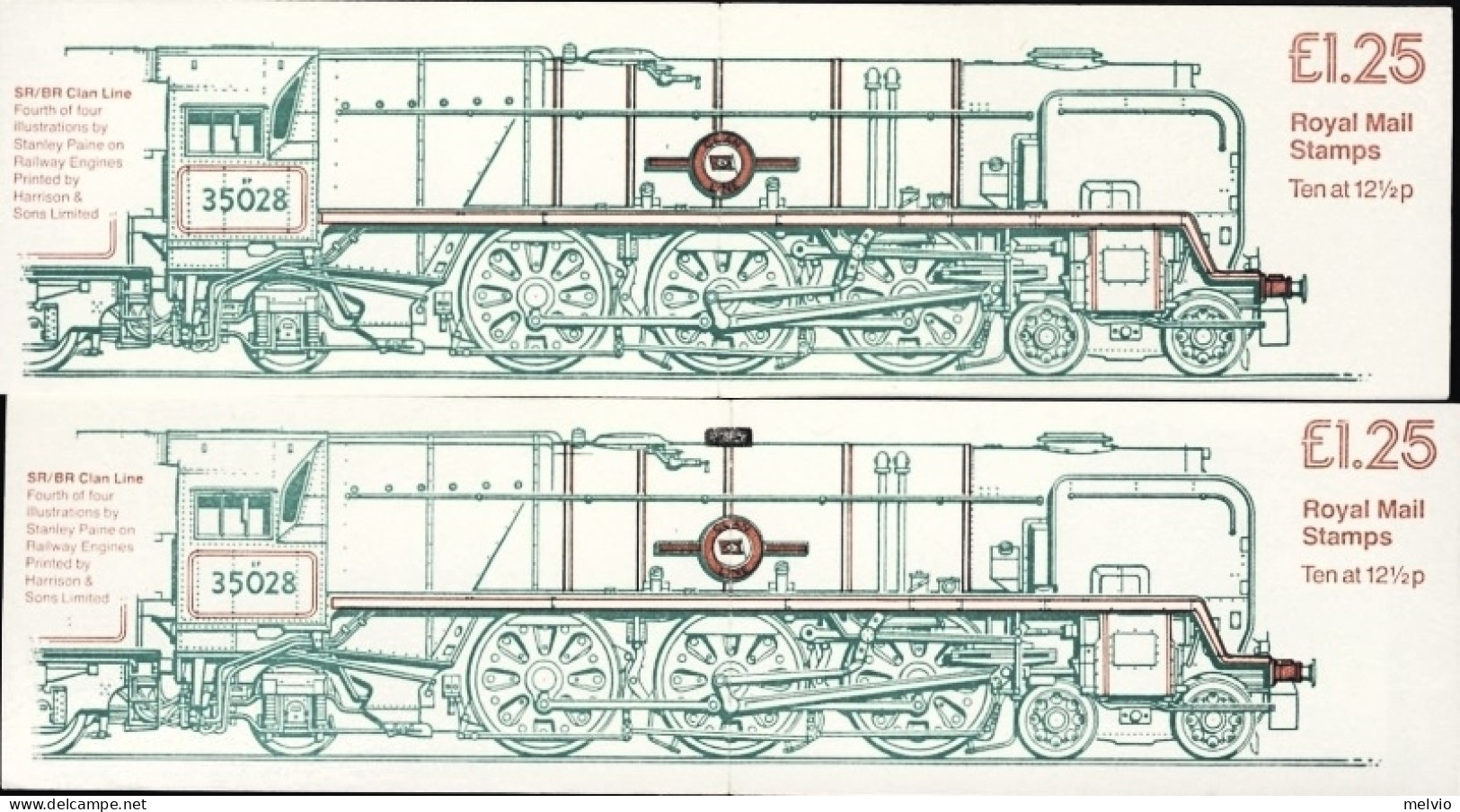 1983-Gran Bretagna Libretto Lst. 1,25 Railways Engines IV Clan Line AS + AD - Postzegelboekjes