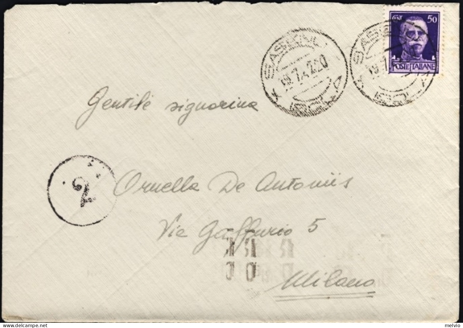 1942-lettera Con Annullo Saseno Isola Del19.7 - Saseno