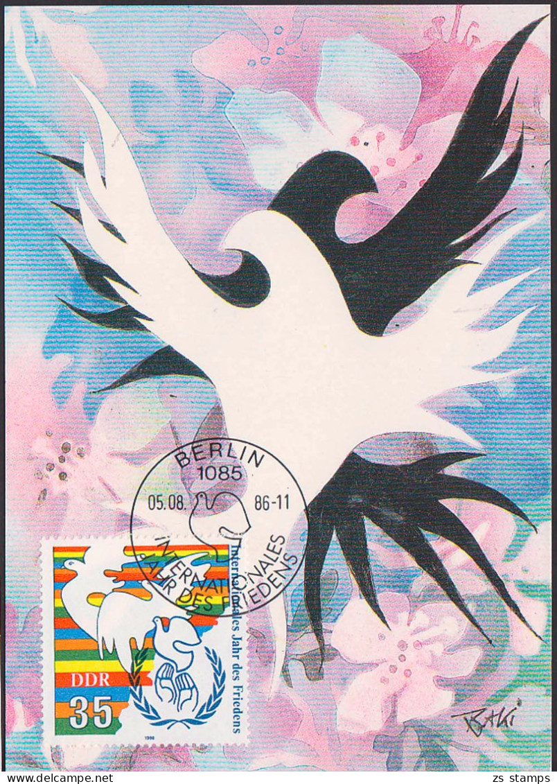 MC Internationales Jahr Des Friedens 1986, DDR 3036  - Cartes-Maximum (CM)