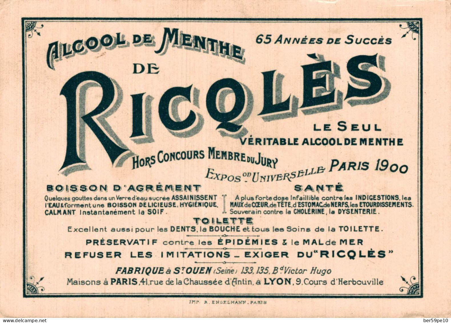 CHROMO ALCOOL DE MENTHE DE RICQLES LES CONTES DE FEES LE PETIT POUCET DESSIN DE GERBAULT - Otros & Sin Clasificación