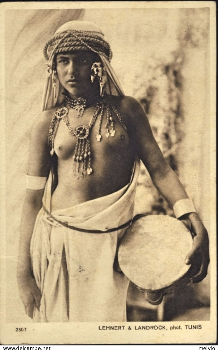 1917-Libia Cartolina Danzatrice Affrancata 10c.Leoni Soprast. Timbro "particolar - Libyen