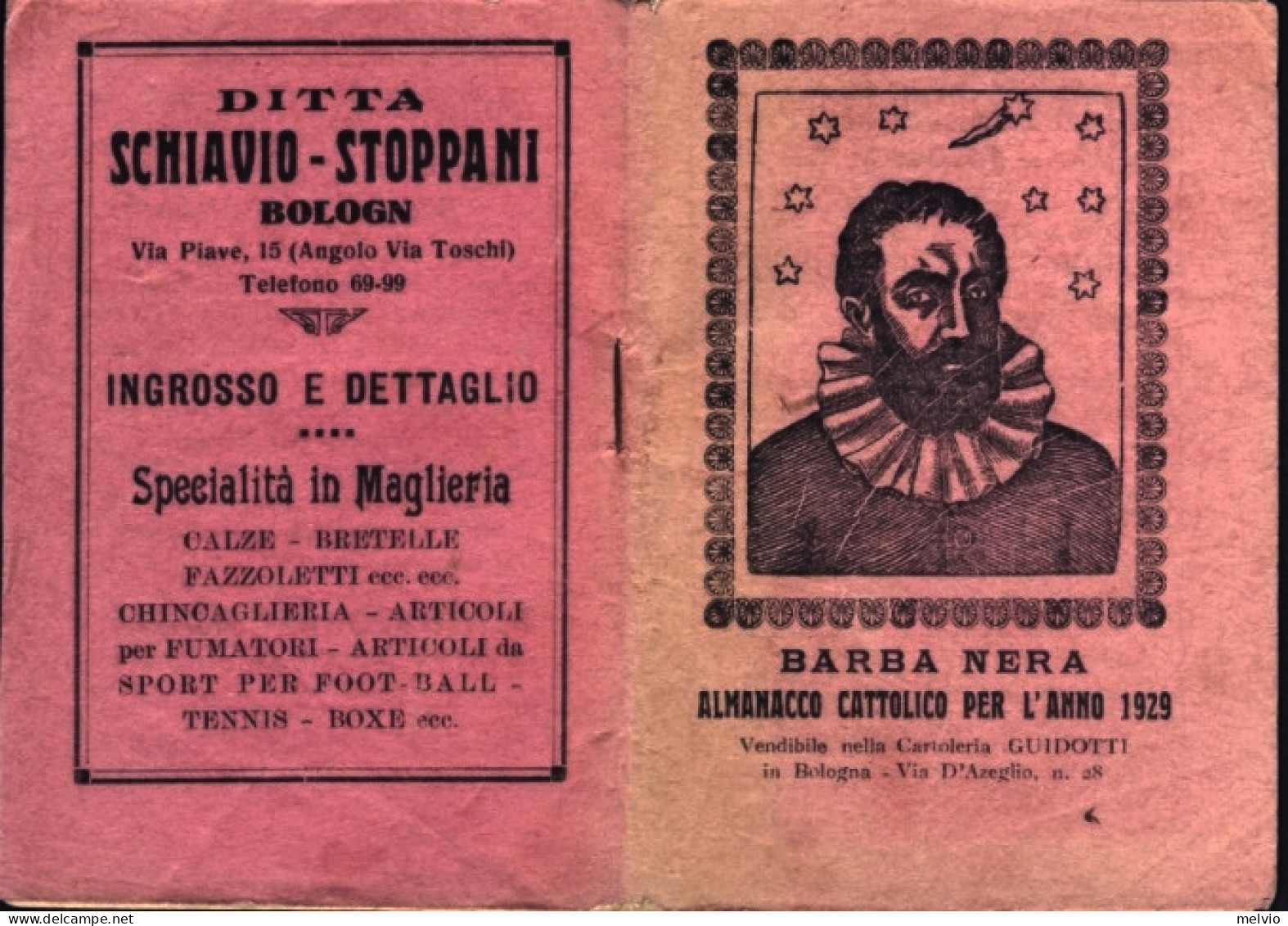 1929-almanacco Cattolico Barba Nera Libretto Di 64 Pagine Con Varie Illustrazion - Tamaño Pequeño : 1921-40