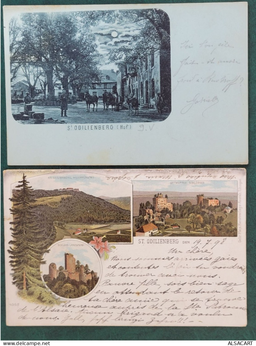 2 Cartes Style Gruss Du Mont St Odile , Circulée 1898 - Sainte Odile