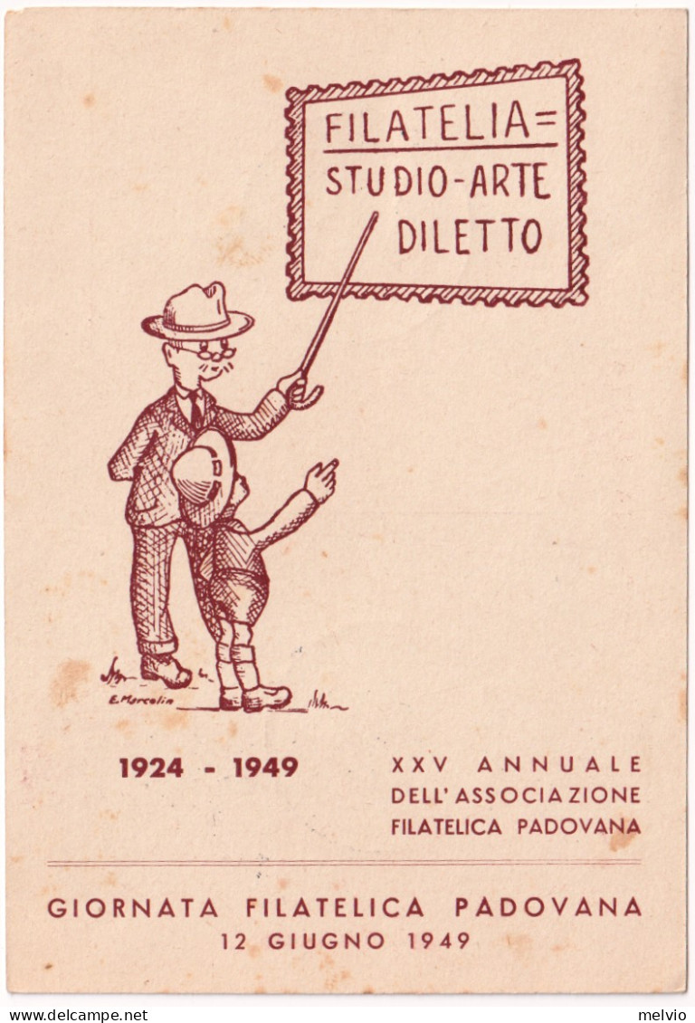 1949-giornata Filatelica Padovana Affrancate Lire 15 Biennale Di Venezia Annullo - Tentoonstellingen