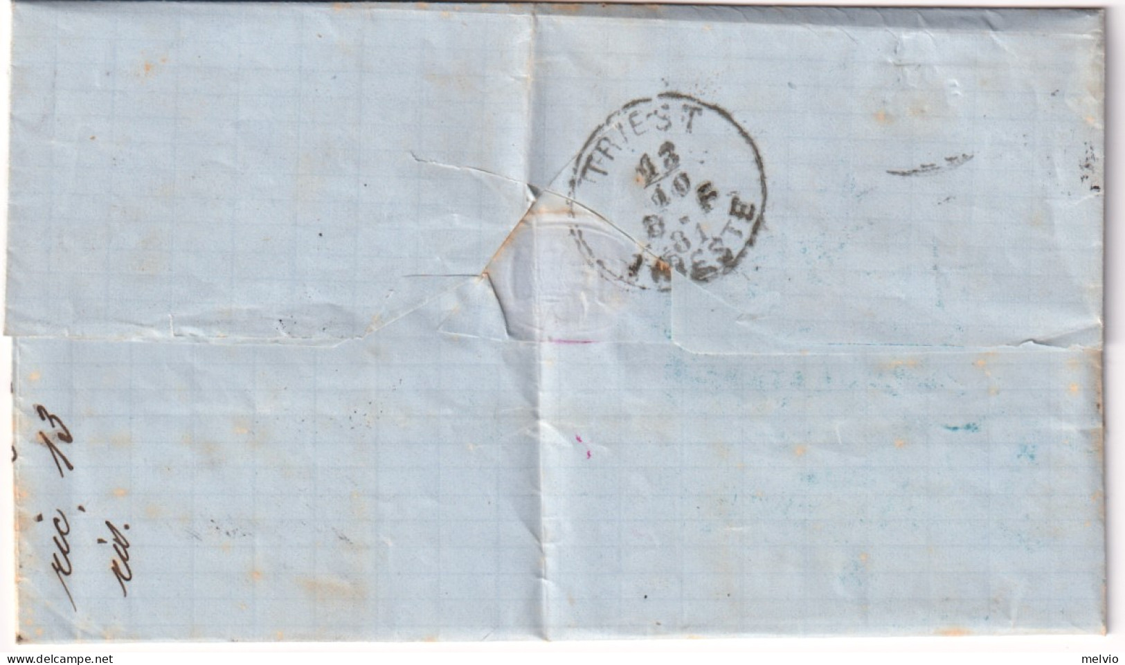 1881-Russia Lettera Per Trieste (Austria) Affrancata 7k. Aquila In Rilievo Isola - Andere & Zonder Classificatie