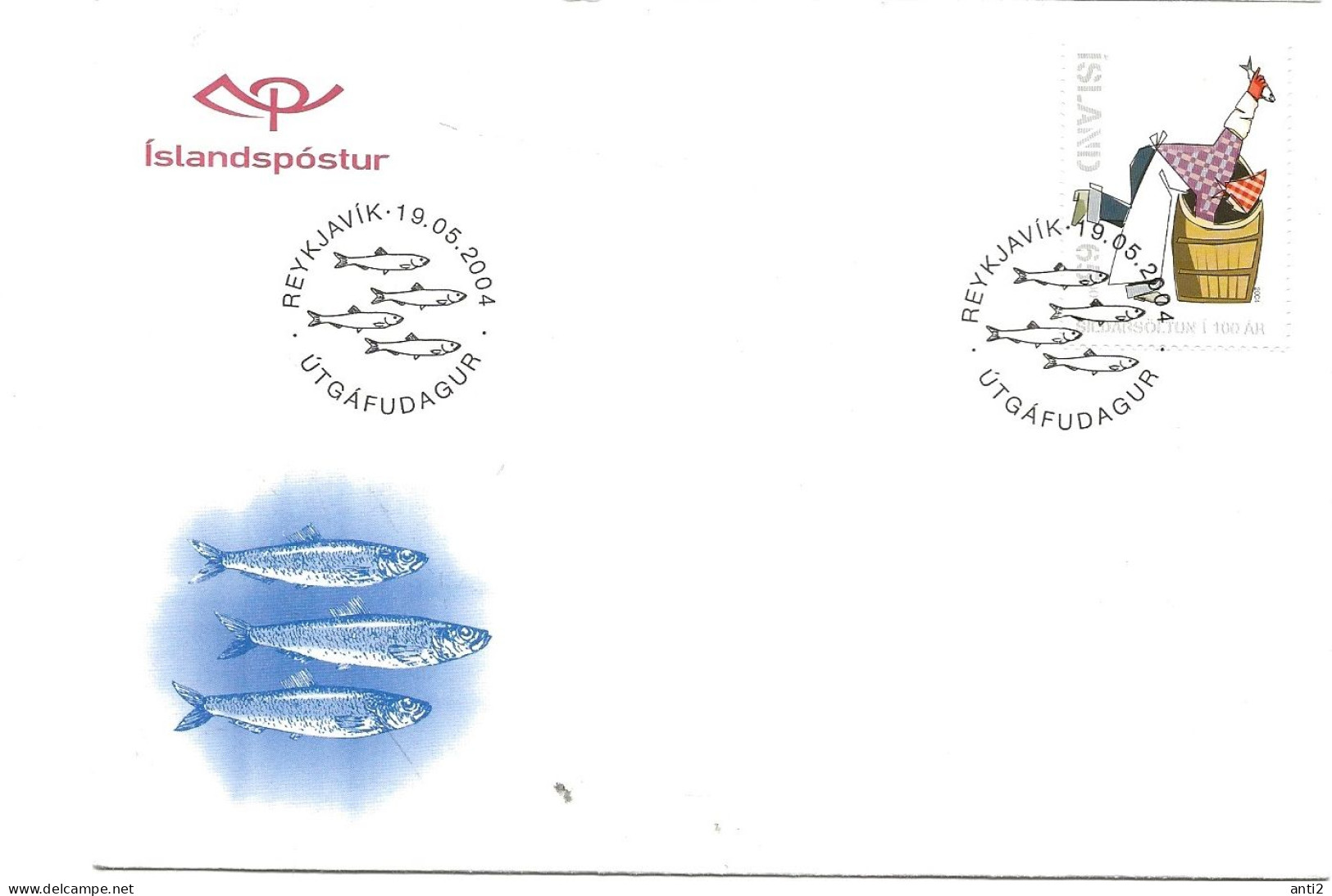 Island Iceland 2004 Centenary Of Salt Herring Industry,  Salting The Herrings Mi 1068, FDC - FDC