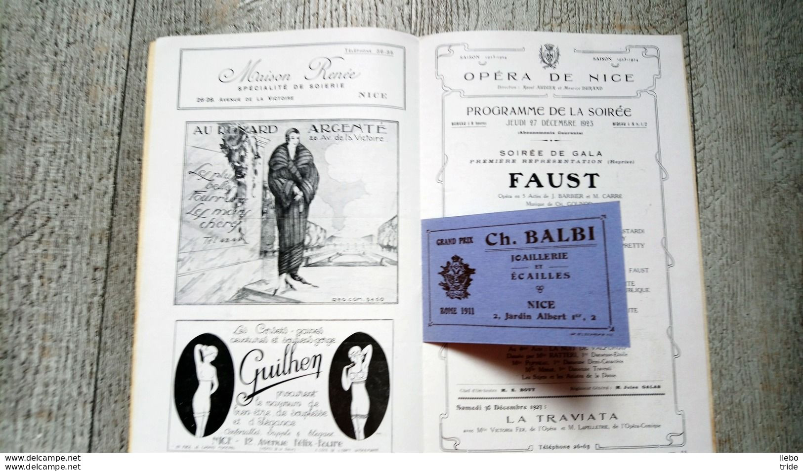 Programme Opéra De Nice Saison 1923-24 Faust Gounod - Programme