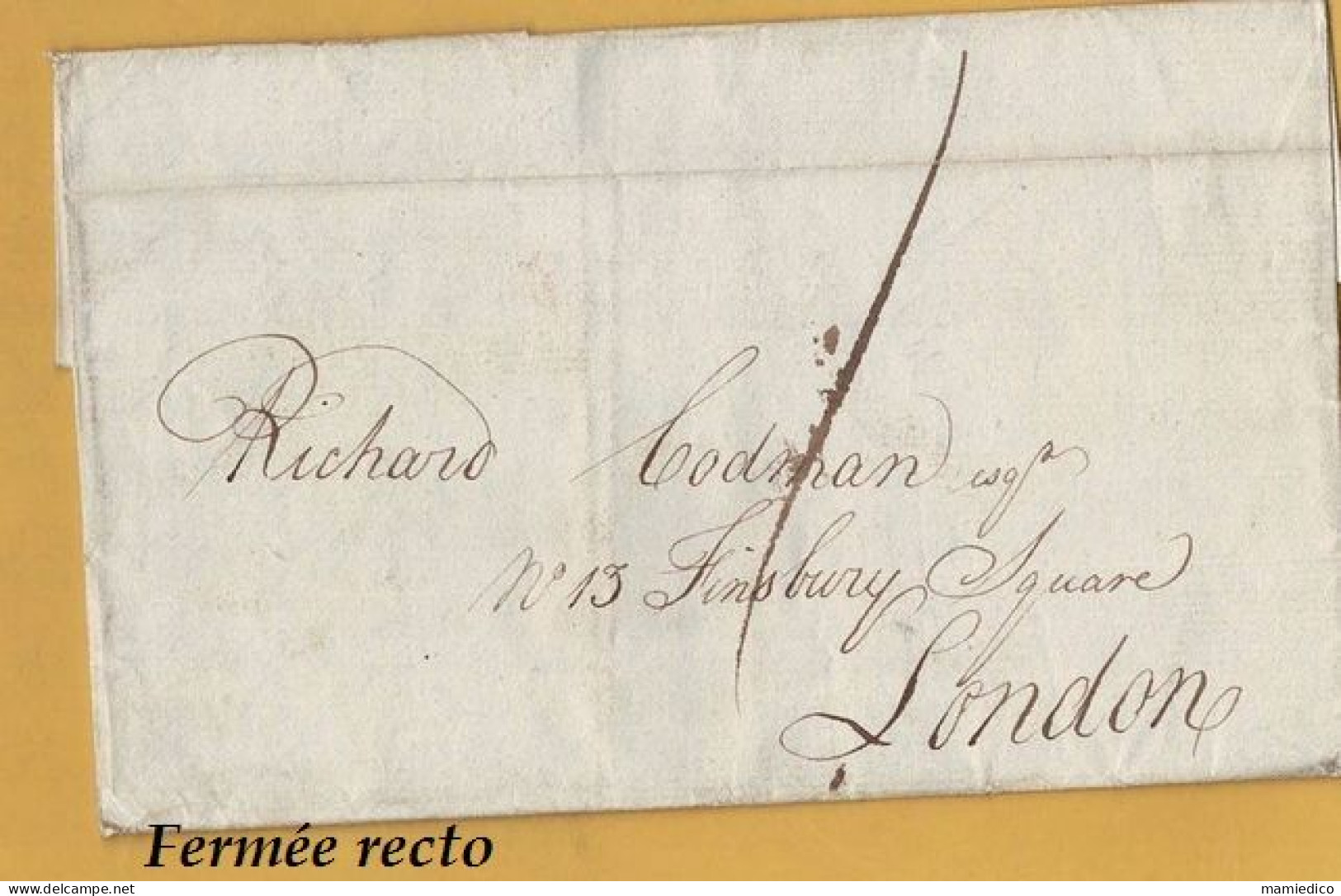 ENVELOPPPE-LETTRE  Envoyée Du HAVRE Vers LONDRES Le 11Juin 1795 Cachet Avec Heure D'arrivée. 4 SCANS - Non Classés