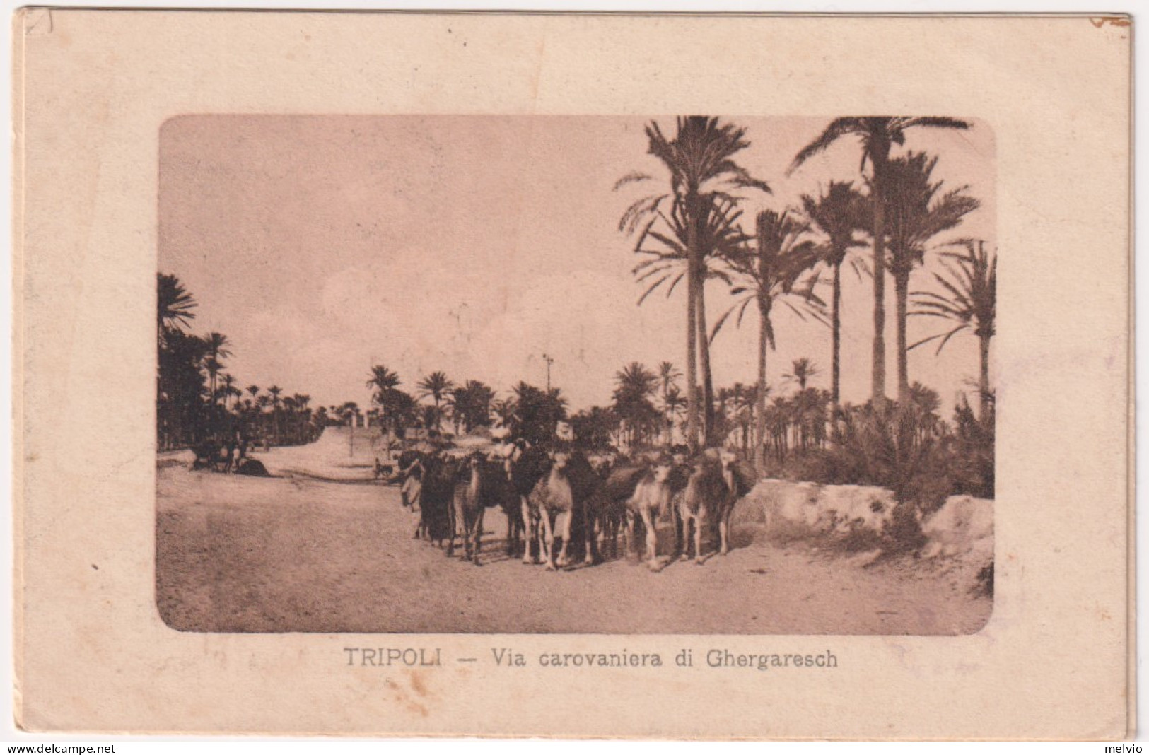 1915-Tripoli Via Carovaniera Di Ghergaresh Bollo 3^ Battaglione 1^ Reggimento Gr - Libyen