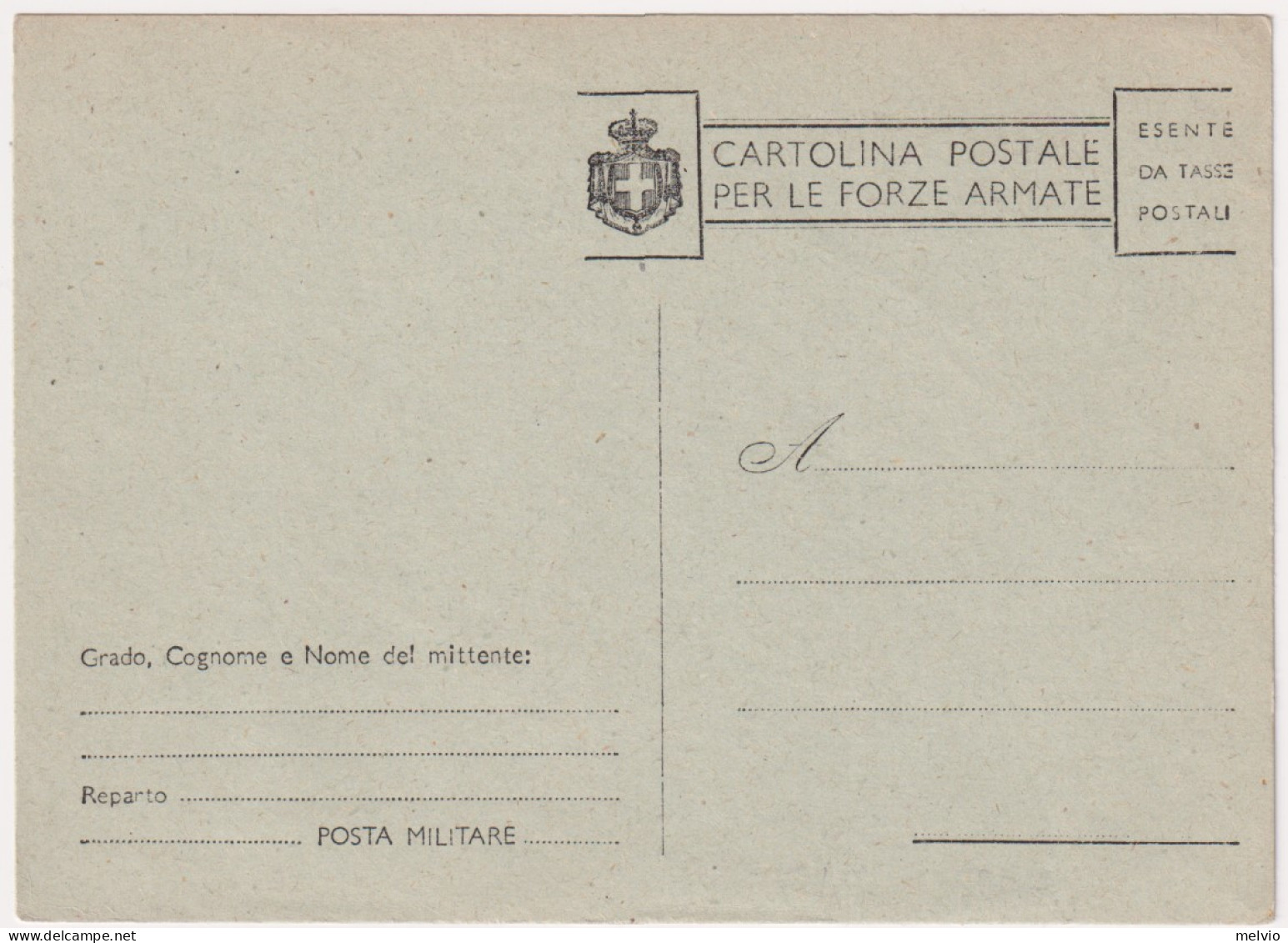 1945-cartolina Postale In Franchigia Provvisoria Con Tassello A Destra - Ganzsachen