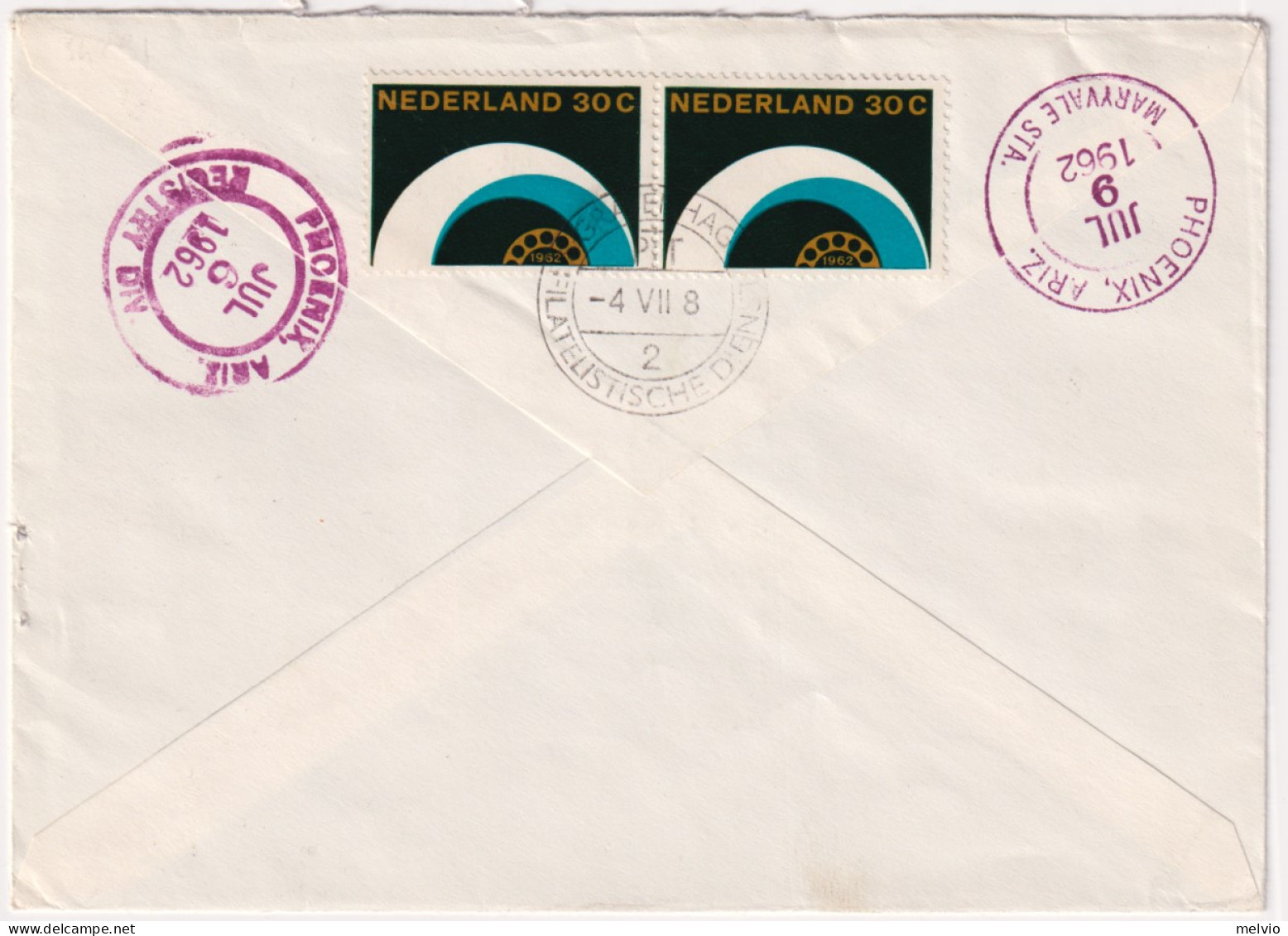 1963-Olanda Raccomandata Per Gli U.S.A. Con Bella Affrancatura Multipla - Briefe U. Dokumente