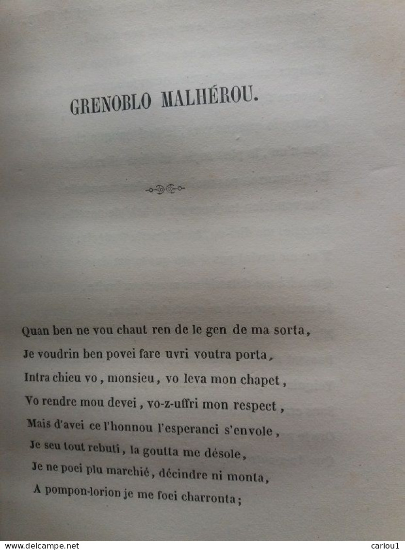 C1  POESIES EN PATOIS Du DAUPHINE Grenoblo Malherou RELIE Grenoble 1840  Port Inclus France - Rhône-Alpes