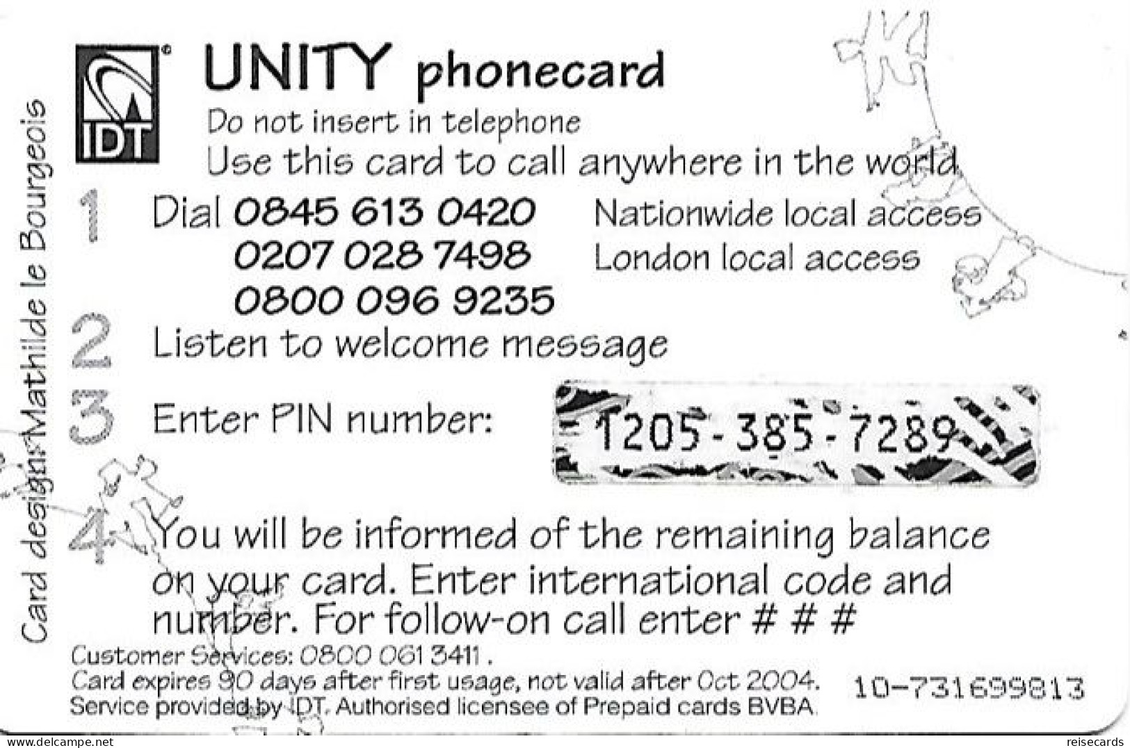 Great Britain: Prepaid IDT - Unity 10.04 - Sonstige & Ohne Zuordnung