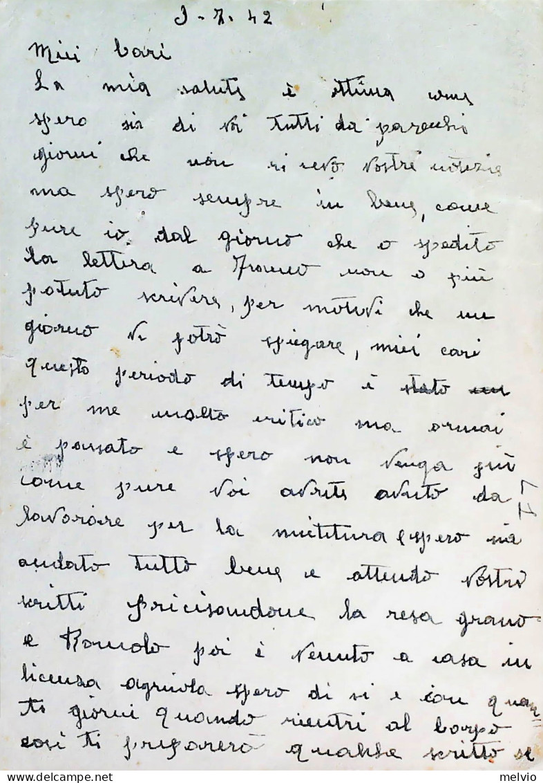 1942-Franchigia Posta Militare Direzione Intendenza Tripolitania 18.7.42 Libia - Tripolitania