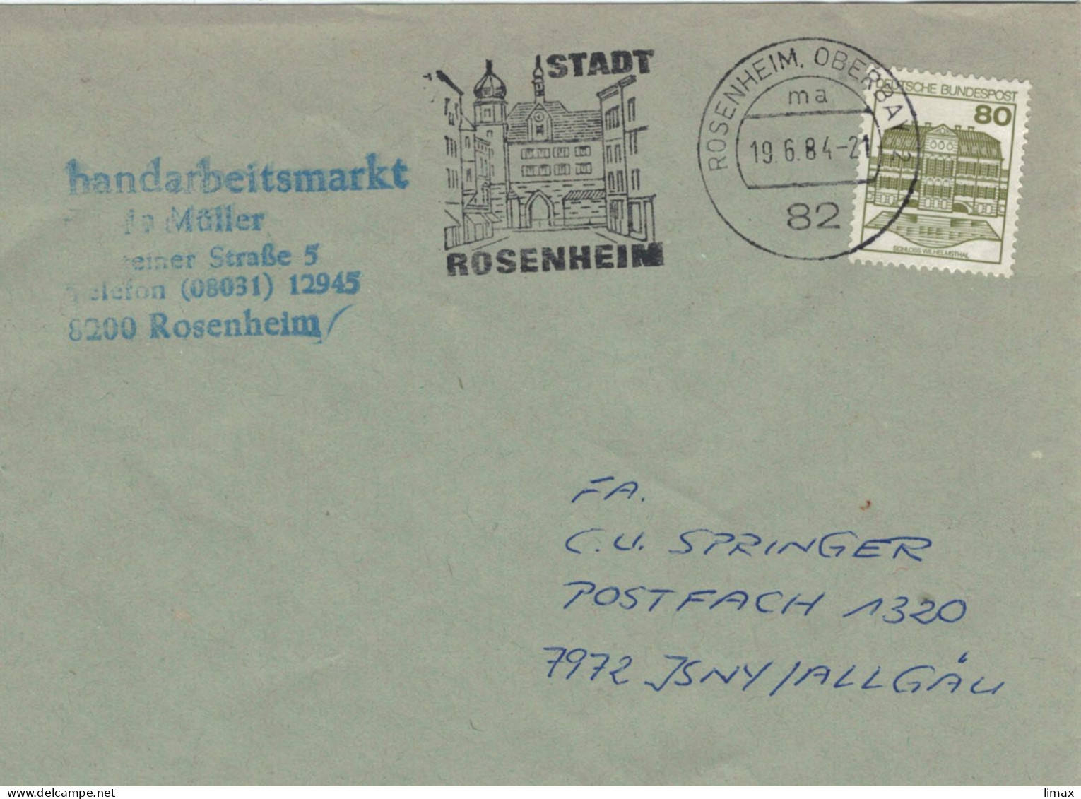 EMA Stadt Rosenheim 1984 - Schloss Wilhelmsthal - Franking Machines (EMA)