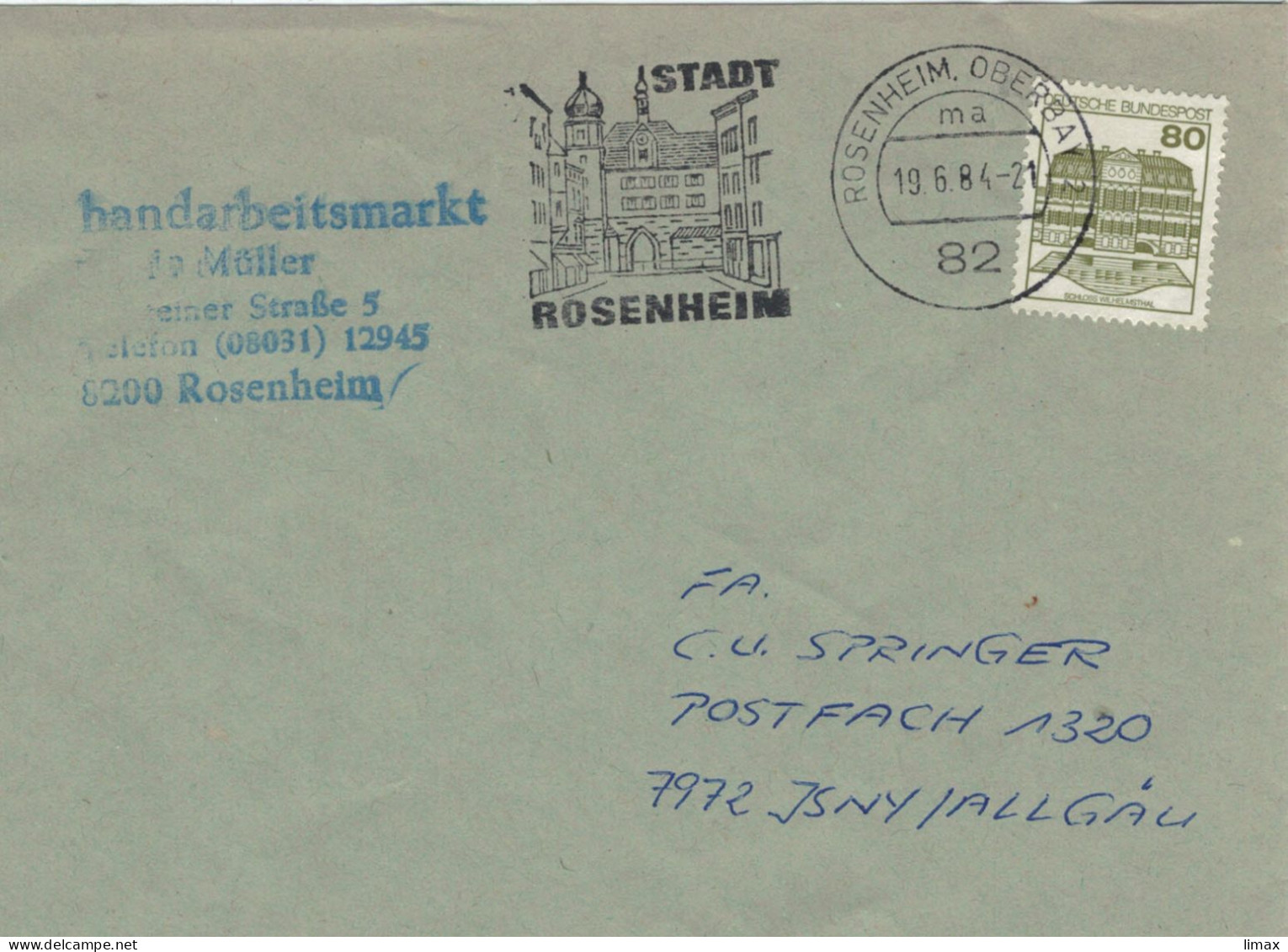 EMA Stadt Rosenheim 1984 - Schloss Wilhelmsthal - Máquinas Franqueo (EMA)