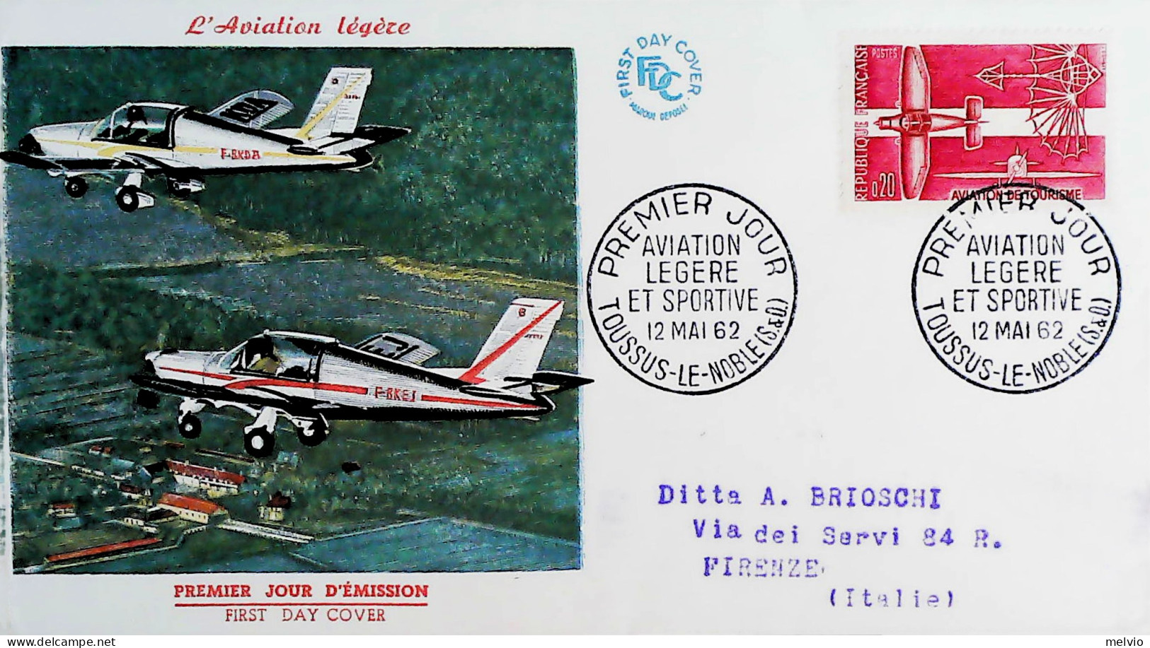 1962-Francia FRANCE Aviazione Sportiva Serie Cpl. (1340/1) Su Due Fdc - 1960-1969