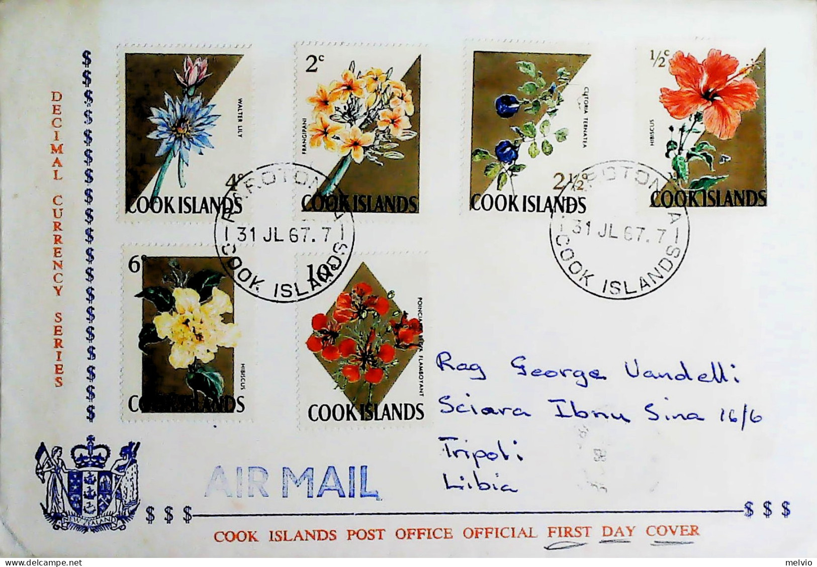 1967-Cook Fiori (137/42+144/53) Su Tre Fdc - Cookinseln