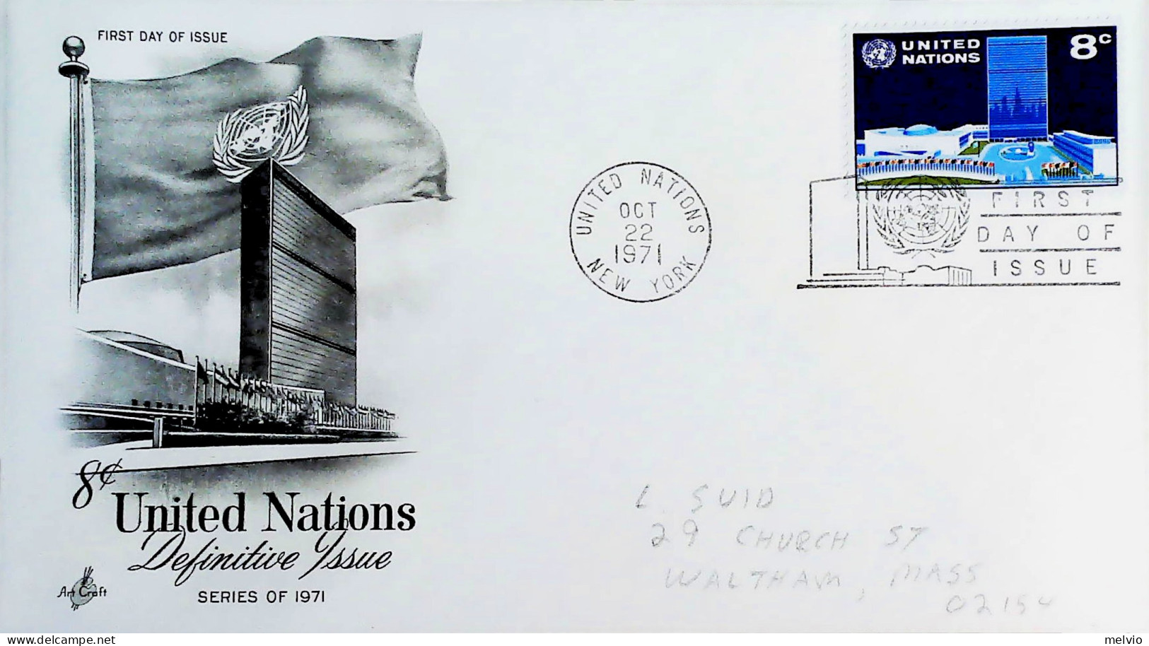 1971-NAZIONI UNITE Ordinaria Serie Cpl 2 Fdc - FDC