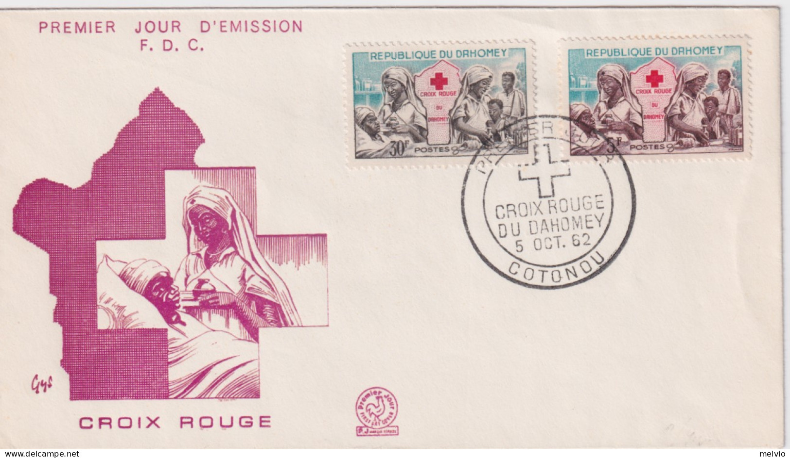 1962-Dahomey Croce Rossa Nazion. Serie Cpl. (175/8) Due Fdc - Benin – Dahomey (1960-...)