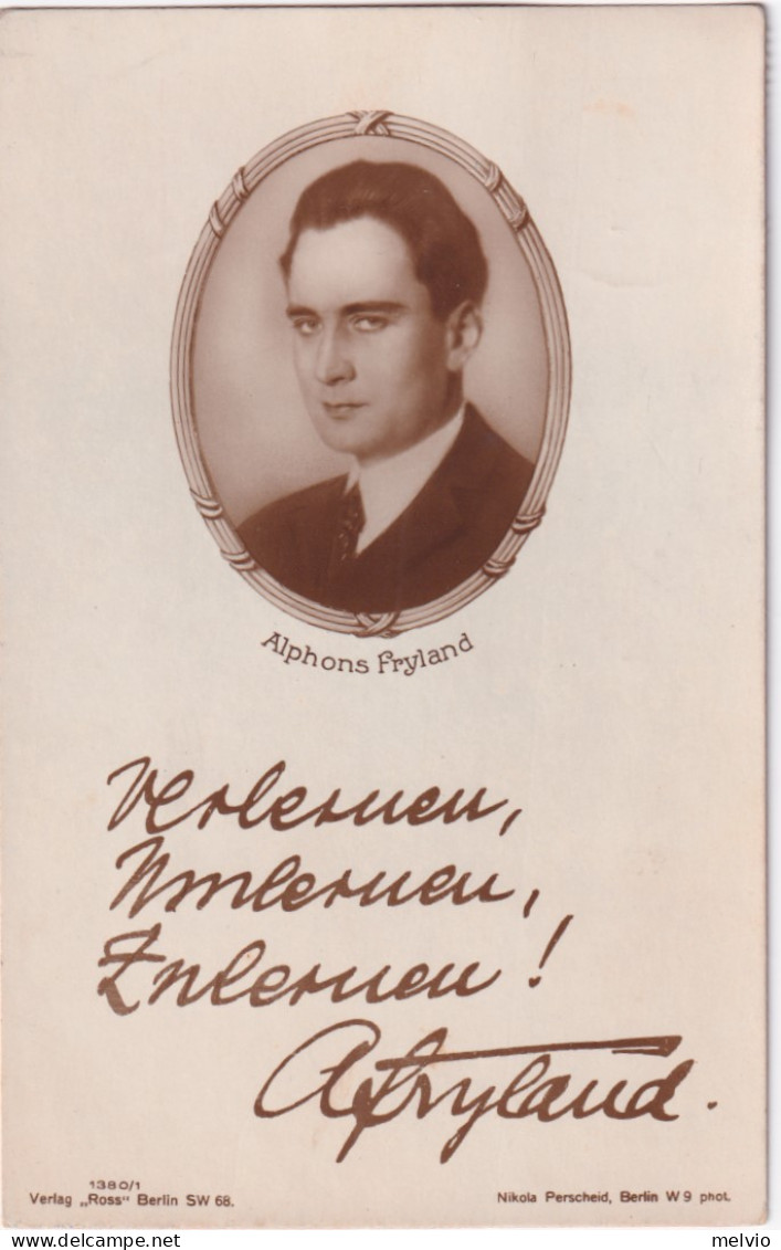 1928-Romania Cartolina "Alphons Fryland,attore"affrancata Con 25b.+3l.viaggiata - Rumania