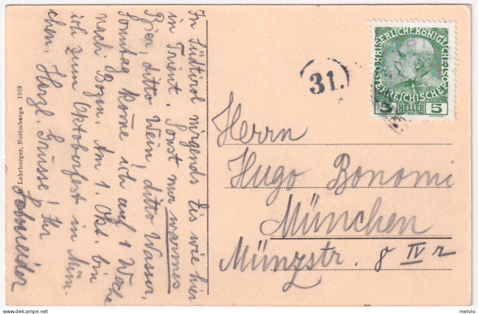 1911-cartolina Diretta In Germania "Trento Veduta Generale" - Trento