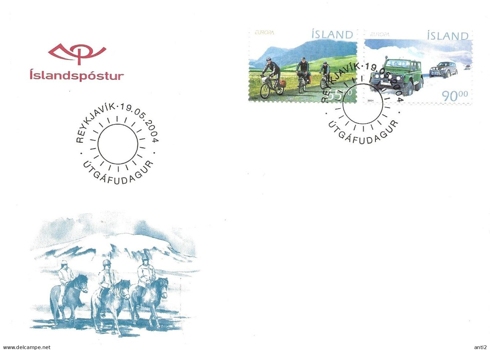 Island Iceland 2004 Europa: Holidays, Cycling Tour, Glacier Trip In An Off-road Vehicle, Car,  Mi 1066-1067, MNH(**) - Ongebruikt