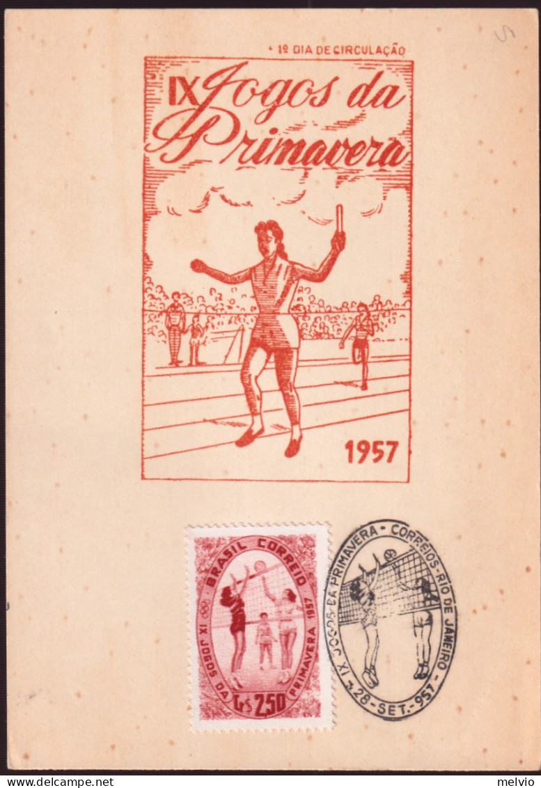 1957-Brasile 9^ Giochi Sportivi Di Primavera (633) Fdc - FDC