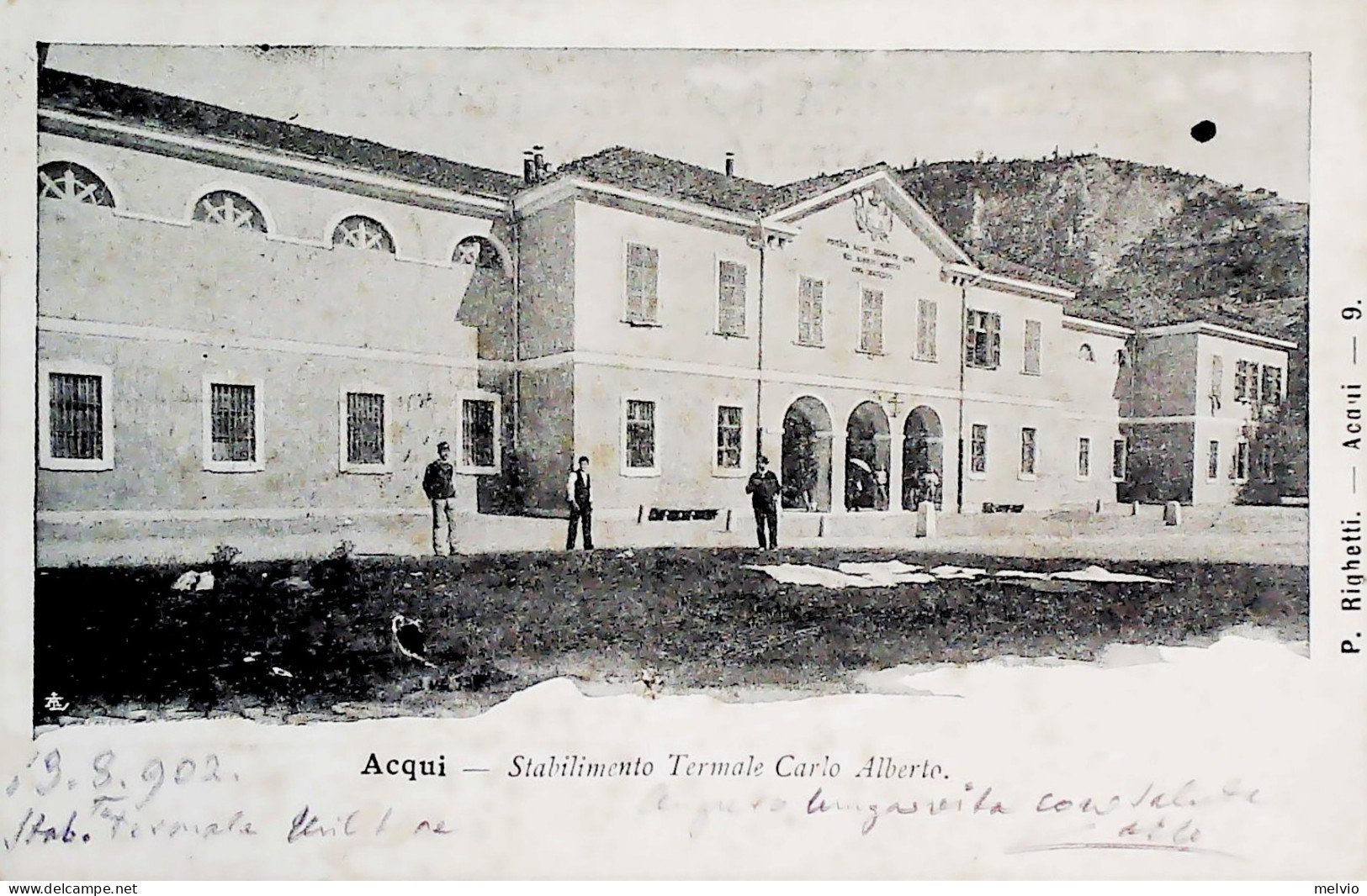 1900-Acqui Stabilimento Termale Carlo Alberto,annullo Servizio Postale Sul Lago  - Alessandria