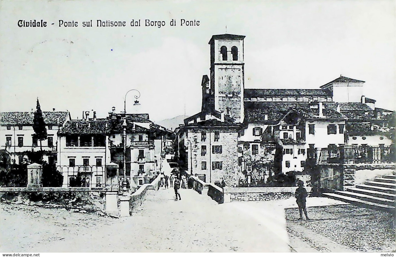 1916-Cividale Ponte Sul Natisone Dal Borgo Di Ponte, Annullo Posta Militare Inte - Udine