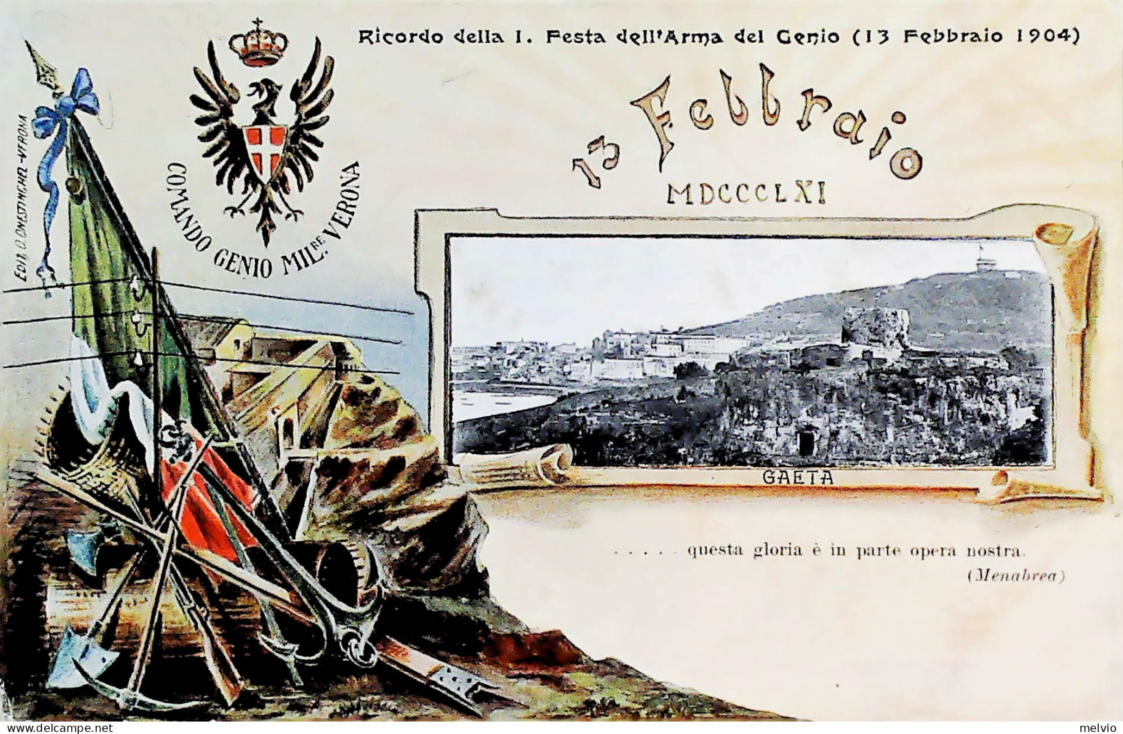 1904-Gaeta Ricordo Della 1^ Festa Dell'Arma Del Genio - Latina