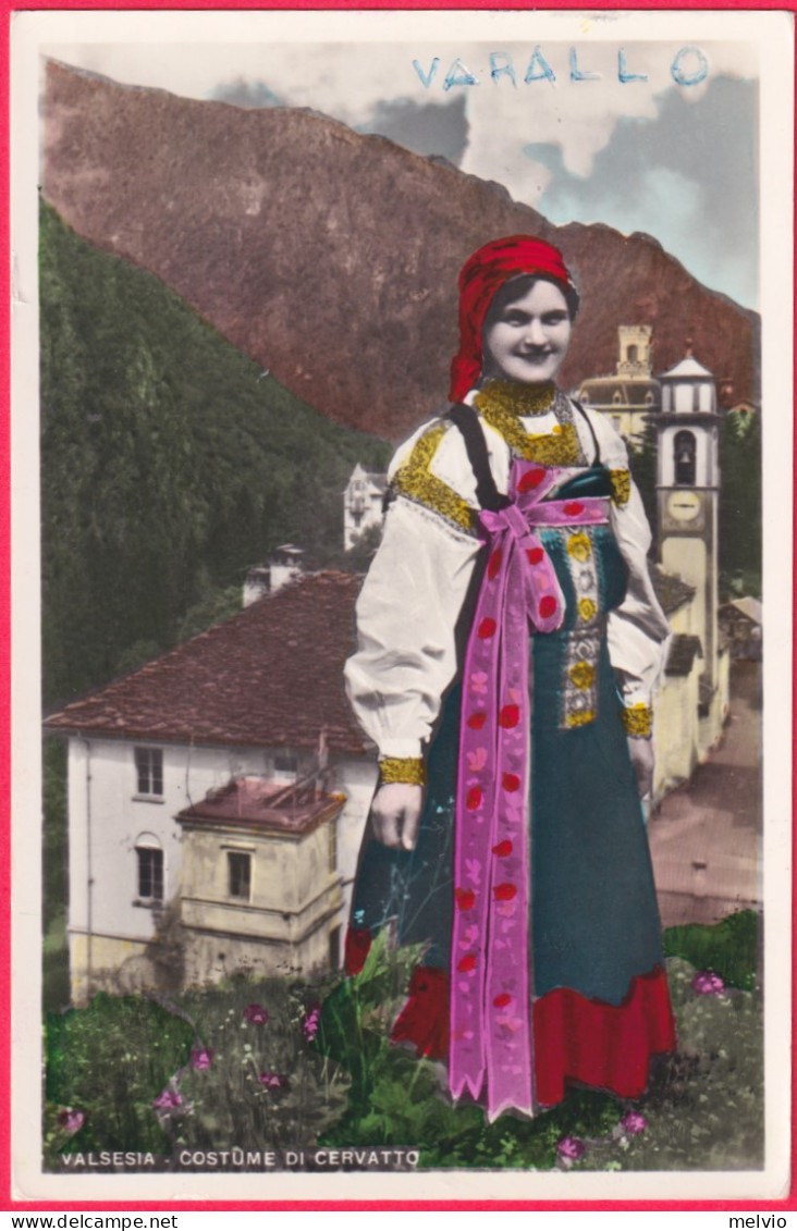 1956-Varallo Valsesia Costume Di Cervatto Viaggiata - Vercelli