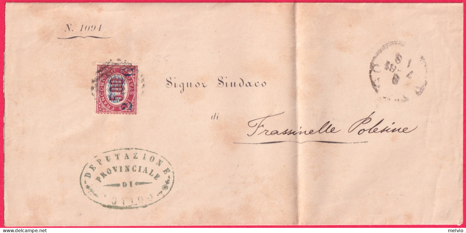 1881-piego Affrancato 2c.su 5.00 - Storia Postale