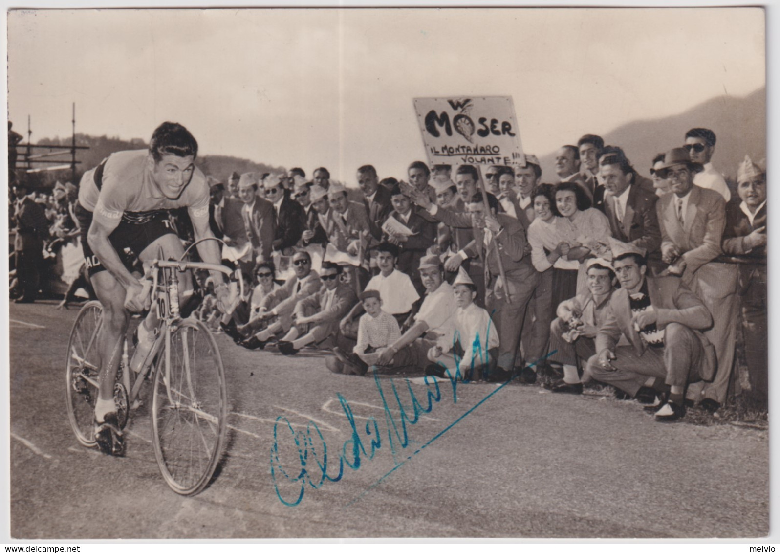 Cartolina Fotografica Ciclismo Autografo Originale Di Aldo Moser - Sportief