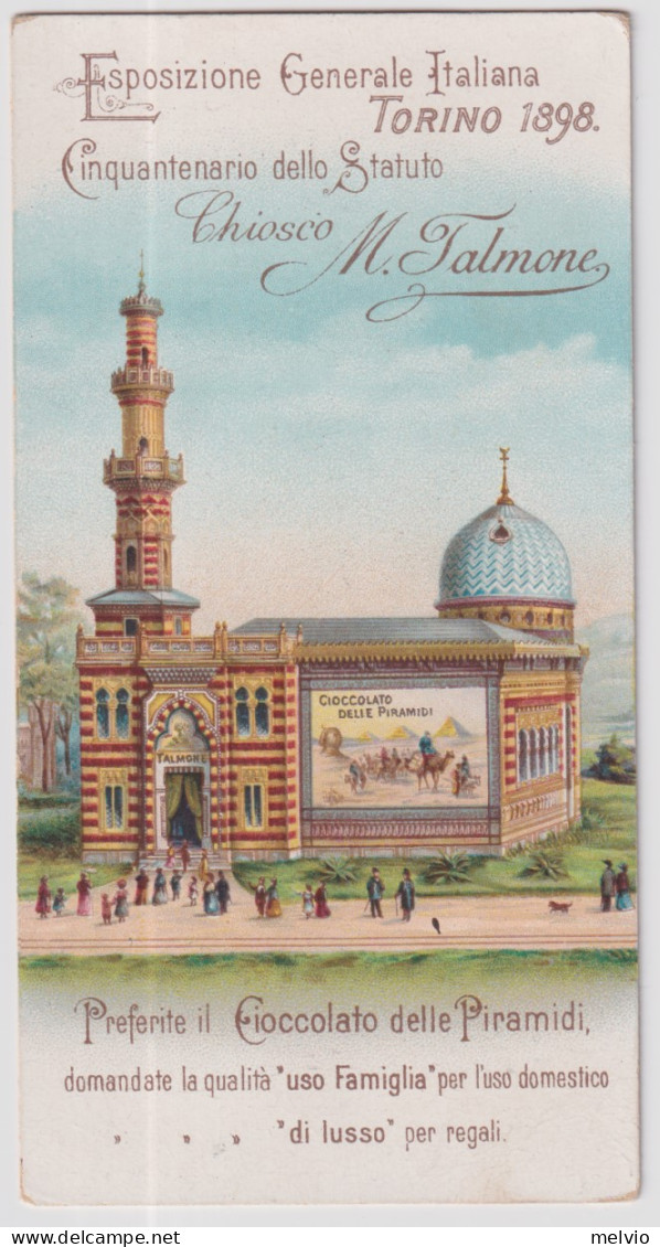 1898-cartoncino Esposizione Generale Italiana A Torino Chiosco Talmone E Piantin - Storia Postale