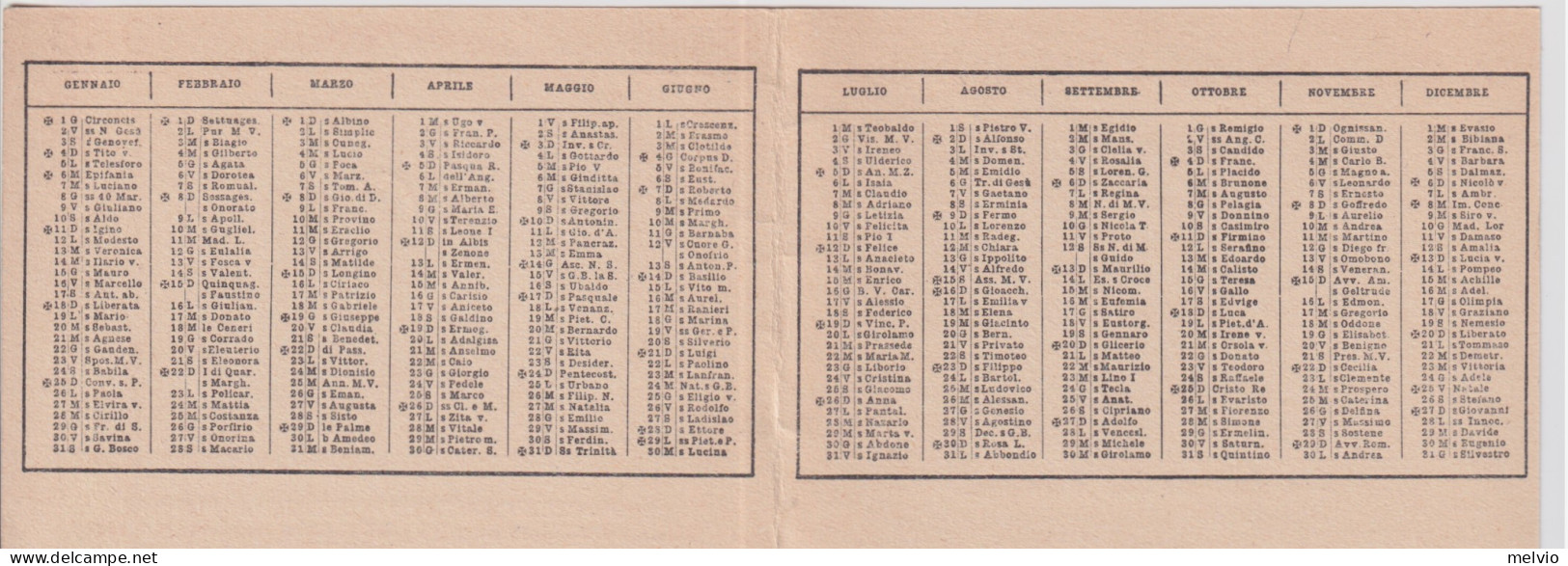 1953-calendarietto "pro Opere Caritative Del Cenacolo S.A." - Kleinformat : 1941-60