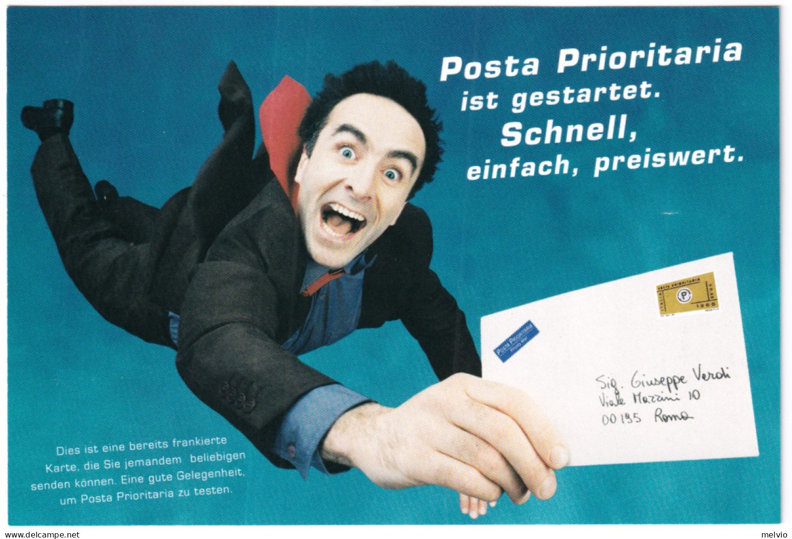 1999-cartolina Postale Prioritaria Dopia Monetazione Bilingue Cat.Filagrano C 24 - Interi Postali