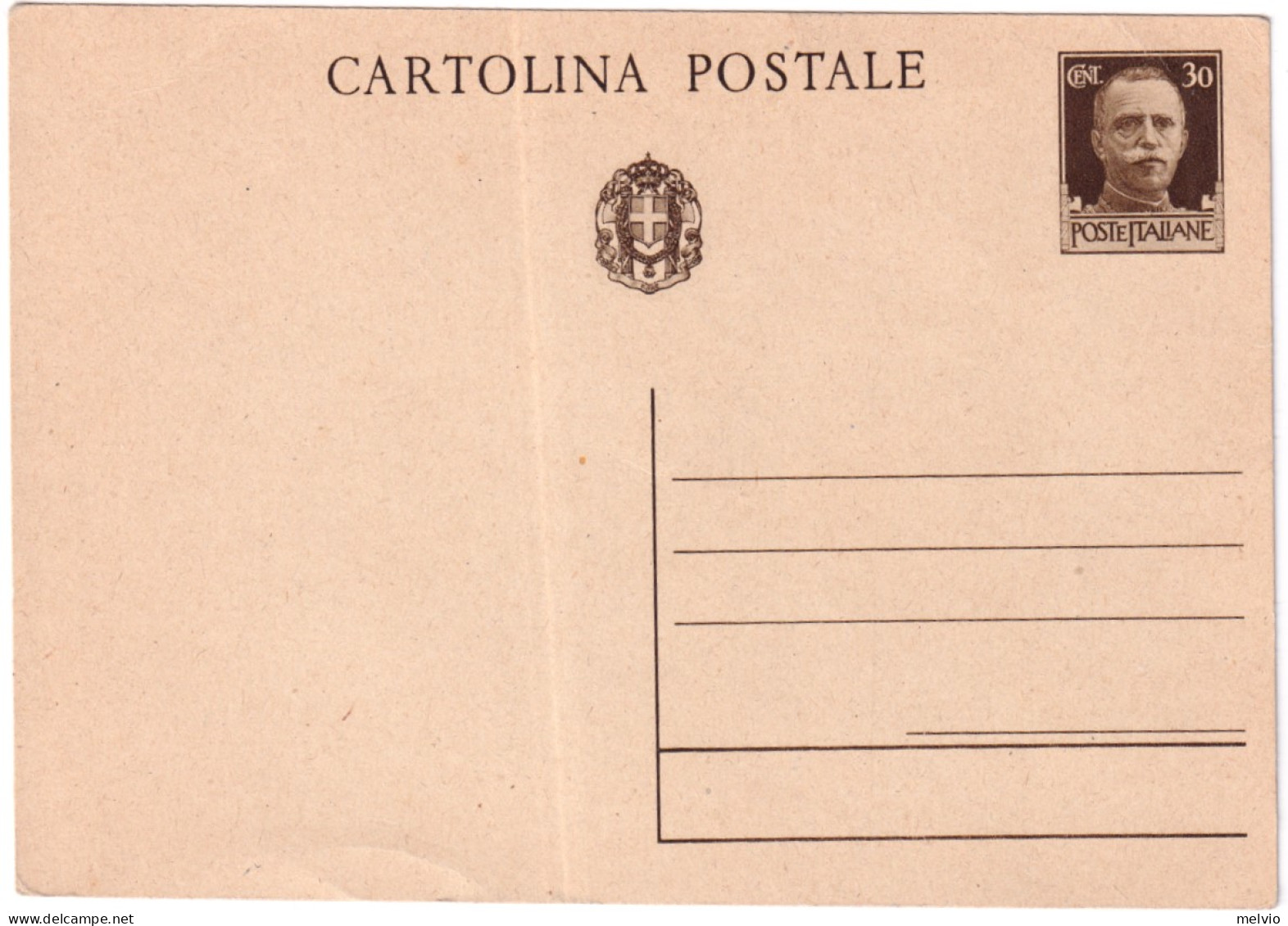 1932-cartolina Postale 30c.Imperiale Cat.Filagrano C 80 - Entero Postal