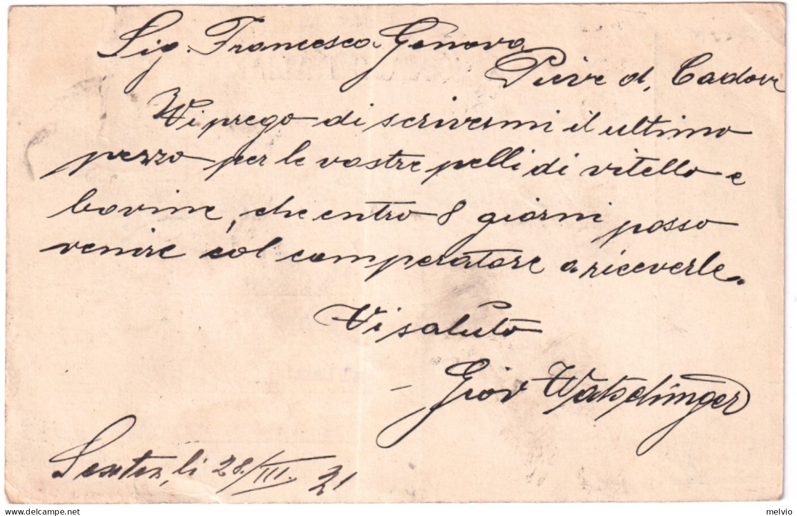 1921--intero Pubblicitario 15c. Banca Italiana Di Sconto Cat.Filagrano R3 A Viag - Stamped Stationery