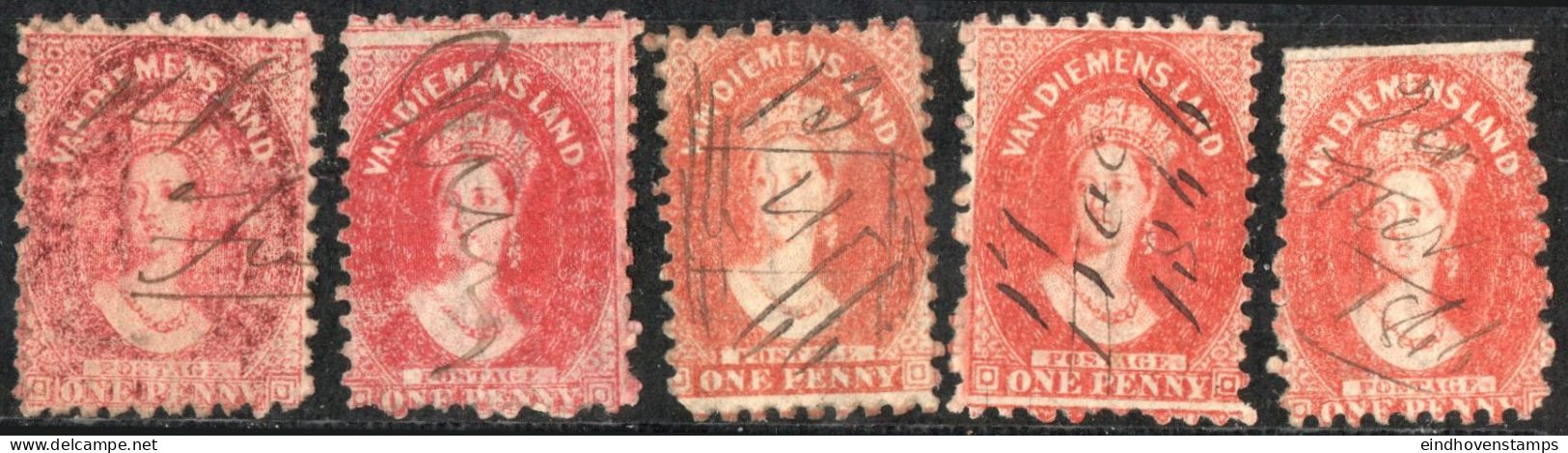 Tasmania 1864 1 P Chalon Head Waternark Figure 5 Ex Shades Cancelled - Usati