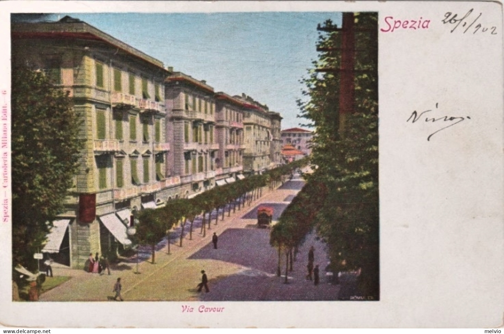 1902-Spezia Via Cavour, Viaggiata - La Spezia