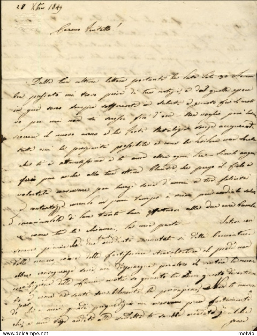 1831-lettera Disinfettata Con Raro Bollo Circolare "Ferrara Netta Fuori Sporca D - 1. ...-1850 Prefilatelia