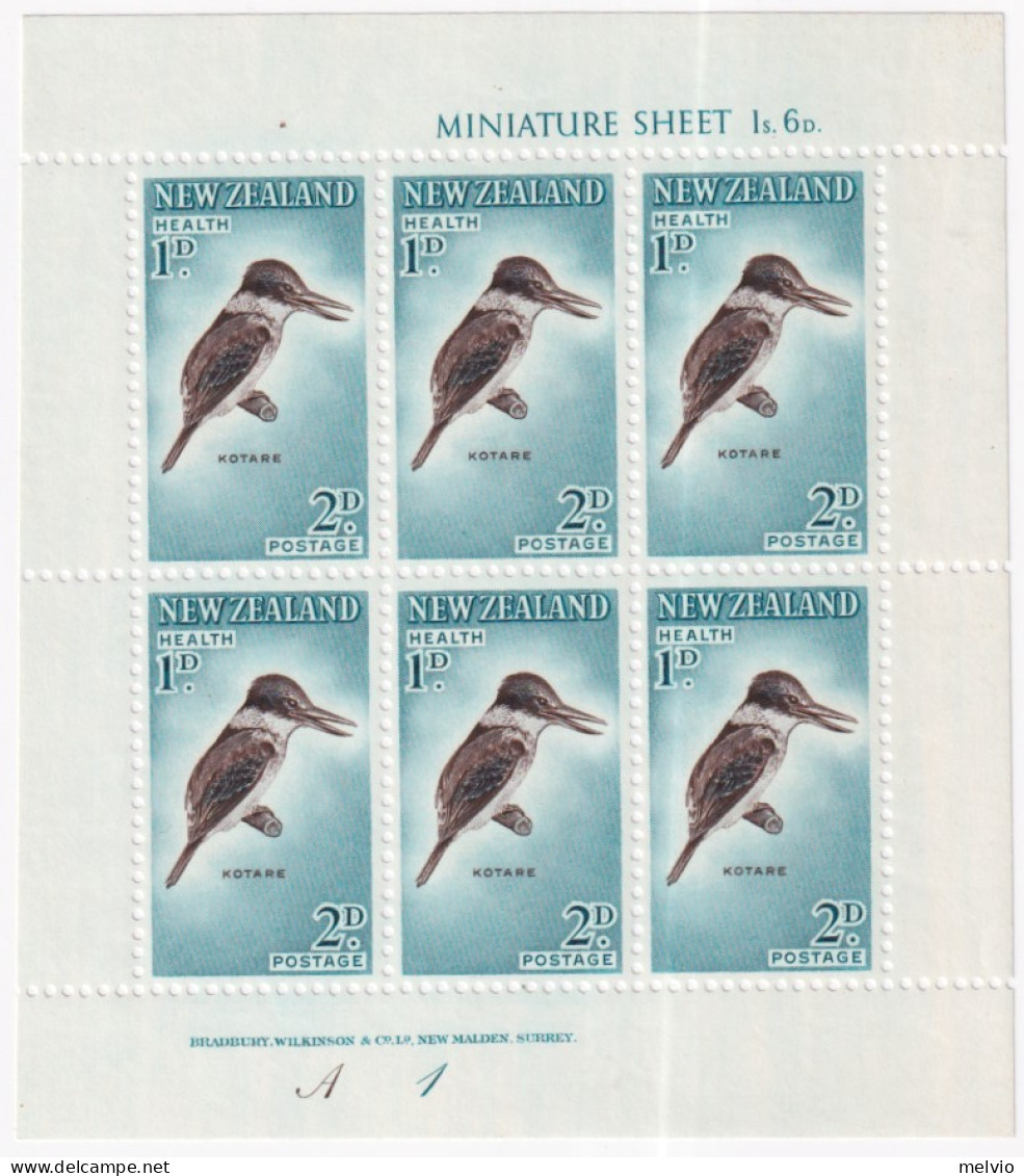 1960-Nuova Zelanda (MNH=**) Due Foglietti Per 12 Valori "uccelli"catalogo Euro 4 - Autres & Non Classés