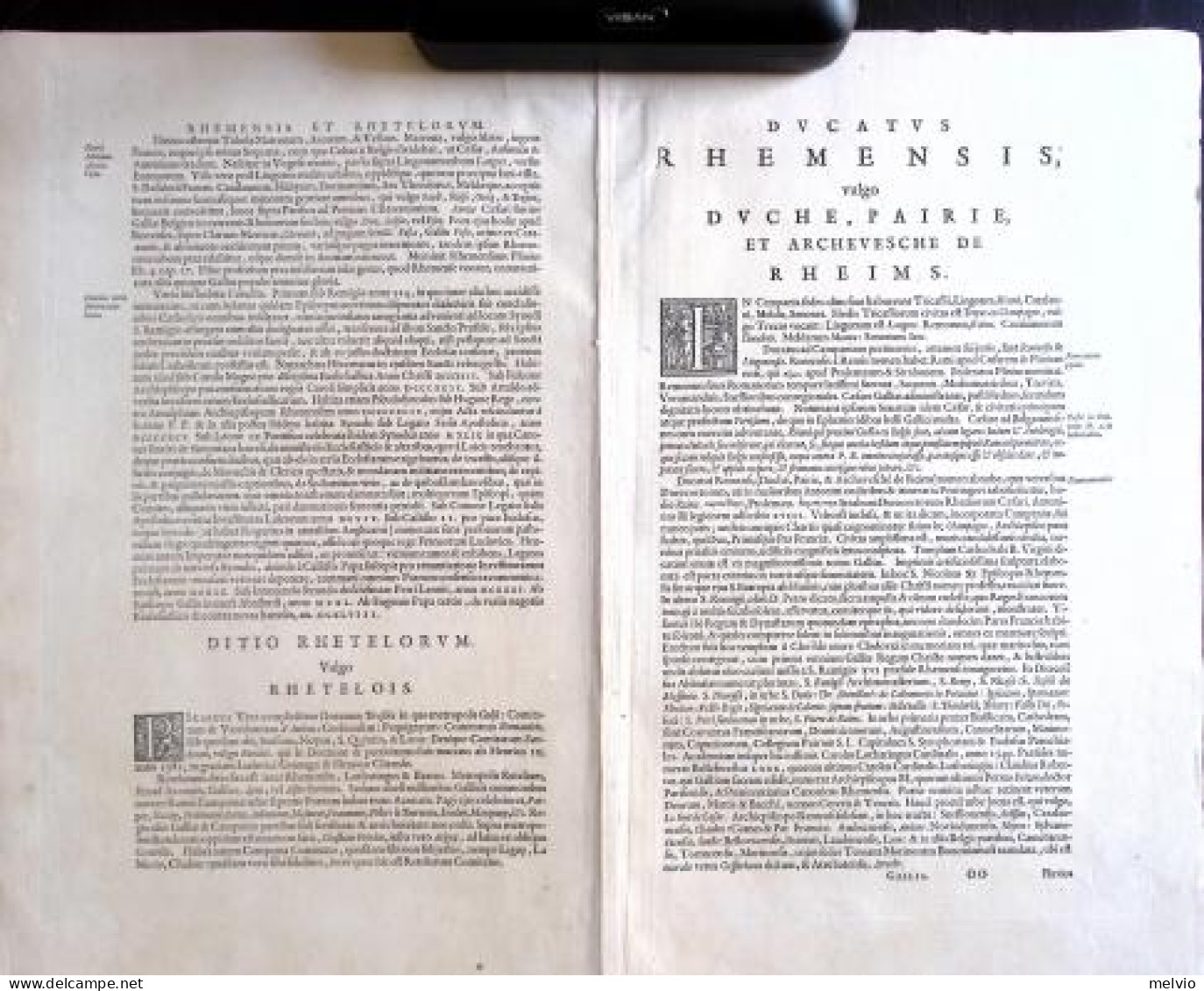 1634-Francia Diocese De Rheims Et Le Pais De Rethel, Bleau Dimensione Alla Battu - Cartes Géographiques