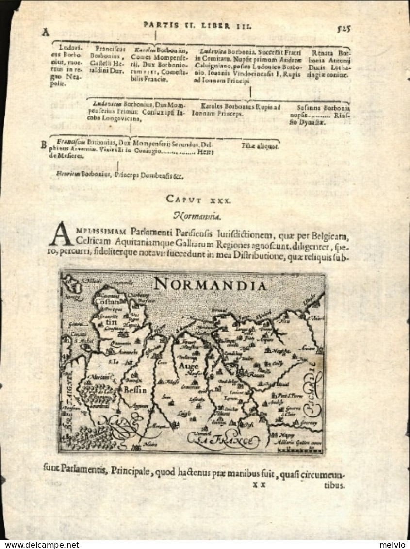 1605-"Normandia"carta Tratta Dalla Prima Edizione Della Cosmographia Universalis - Cartes Géographiques