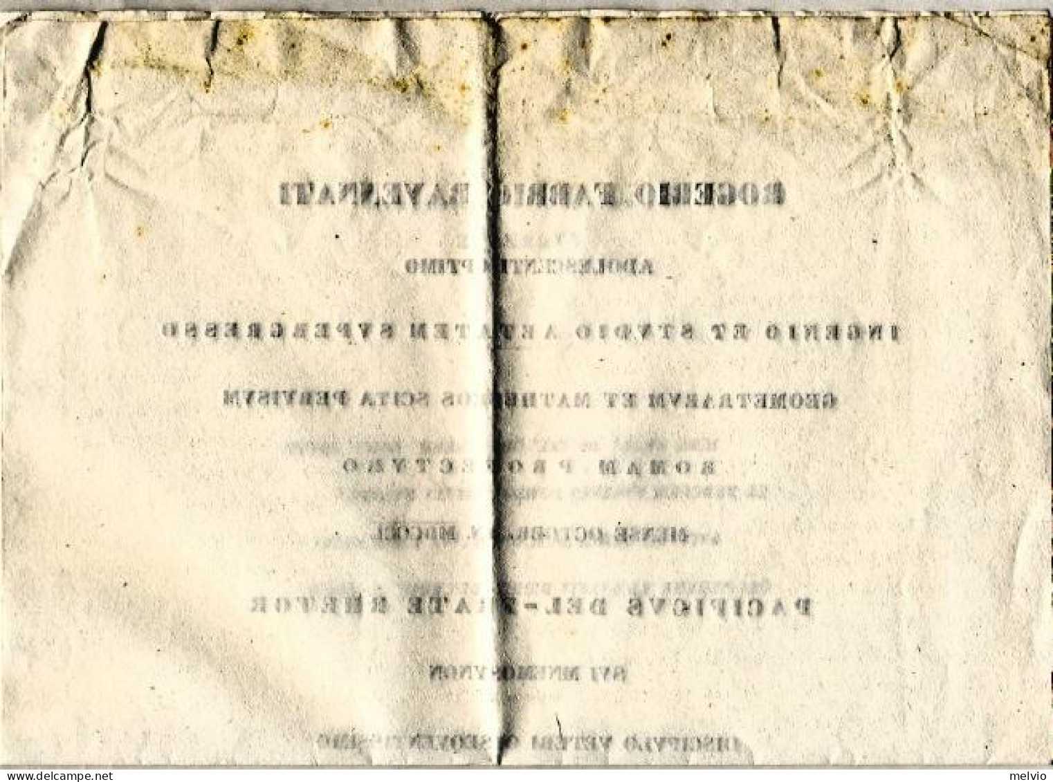 1850-diploma Rilasciato A Rogerio Fabrio Ravennate - Diplomi E Pagelle