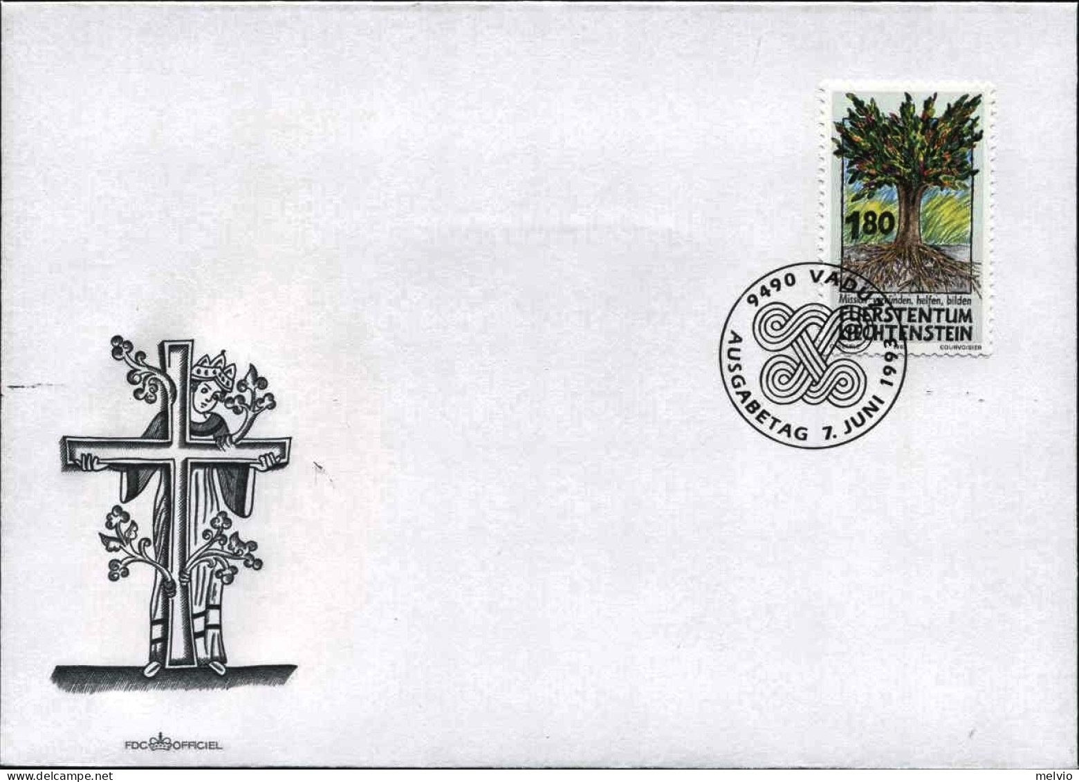 1993-Liechtenstein S.1v."Albero Della Vita-missione E Collaborazione Per Lo Svil - FDC