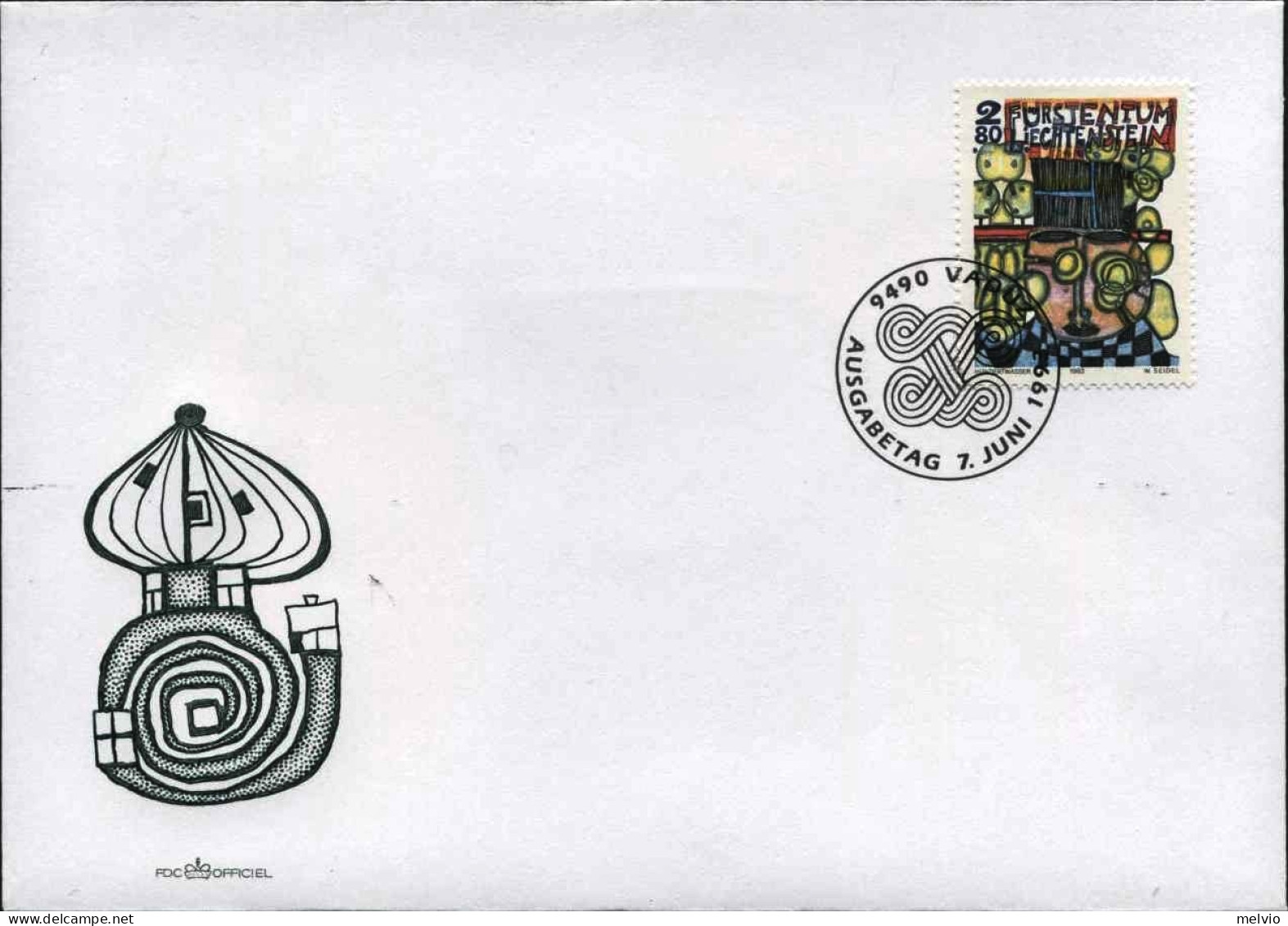 1993-Liechtenstein S.1v."uomo Cappello Nero-dipinto Di Hundertwasser"su Fdc Illu - FDC