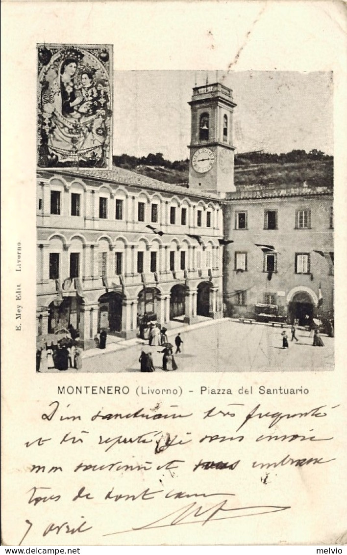 1903-"Montenero (Livorno)-piazza Del Santuario"diretta In Francia.Timbri Di Arri - Grosseto